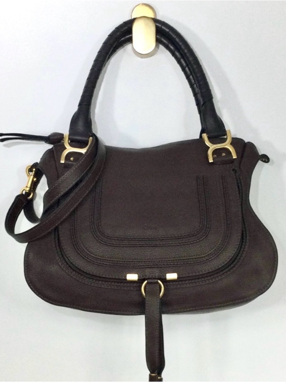 Classic Women's Brown Leather Satchel Handbag